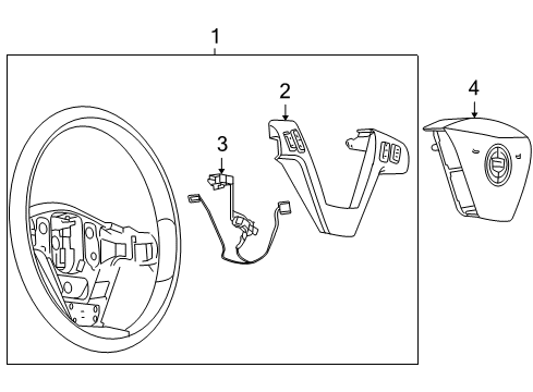 2008 Cadillac XLR Steering Wheel Assembly *Cashmere C Diagram for 25831119