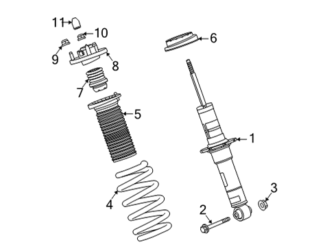 2020 Chevy Corvette Cover, Front Susp Strut Mt Diagram for 85122942