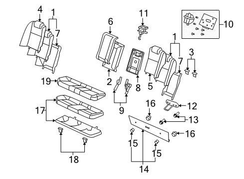 2008 Pontiac G8 Rear Seat Components Diagram