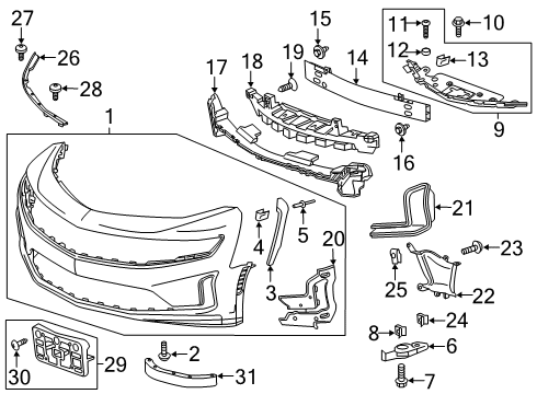 2020 Chevy Camaro Front Bumper Diagram 1 - Thumbnail