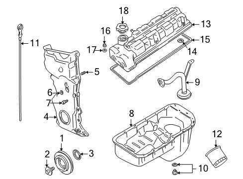 2003 Chevy Tracker Engine Parts & Mounts, Timing, Lubrication System Diagram 3 - Thumbnail