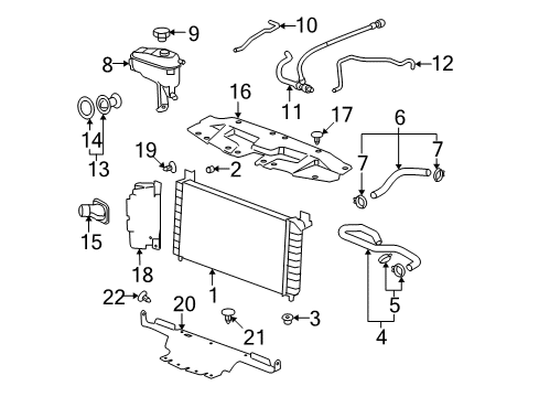 2007 GMC Sierra 1500 Radiator Assembly Diagram for 25810258