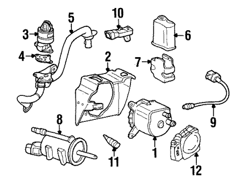 1998 Pontiac Firebird Sensor Asm,Engine Oil Pressure Gage Diagram for 19244504