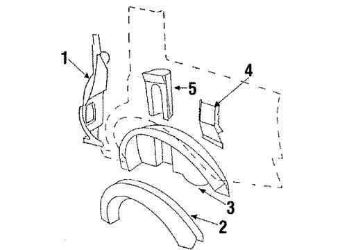 1987 Buick Electra Inner Structure - Quarter Panel Diagram 2 - Thumbnail