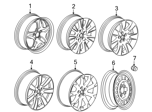 2010 Buick LaCrosse Wheel Rim, 18X8.0 42Mm Outside 120X5 Bellcrank *Machine Clad Diagram for 9597390