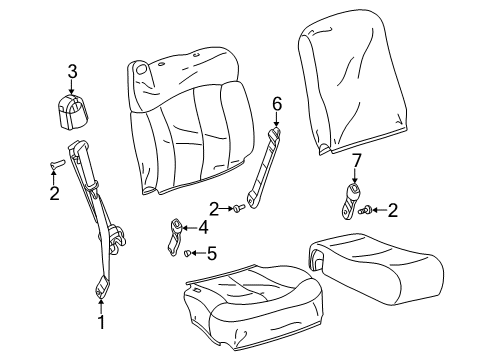 2006 GMC Sierra 1500 Front Seat Belts Diagram 4 - Thumbnail