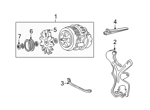 1996 Chevy K3500 Bracket Assembly, Generator Diagram for 10237279