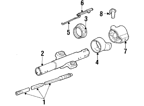 1987 Oldsmobile Calais Steering Column Assembly Diagram 2 - Thumbnail