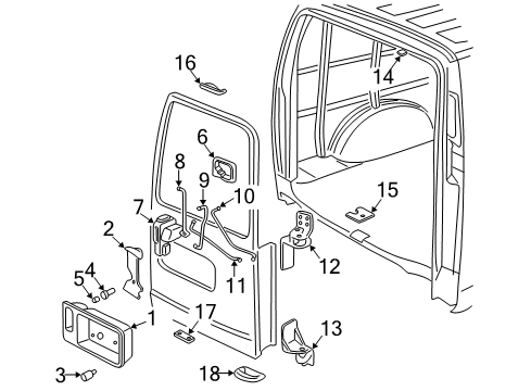 2000 GMC Savana 1500 Back Door - Lock & Hardware Diagram 2 - Thumbnail