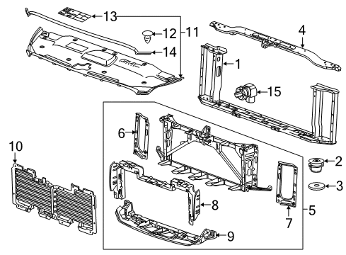 2017 GMC Yukon Radiator Support Diagram