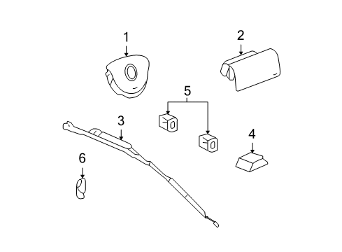 2008 GMC Canyon Module Assembly, Inflator Restraint Sensor & Diagnostic Diagram for 20998388