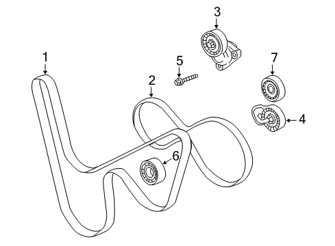 2004 Chevy Corvette Belts & Pulleys Diagram