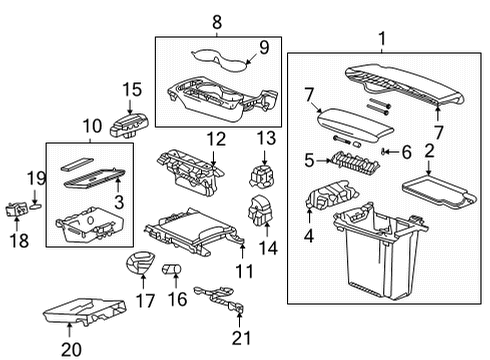 2022 Buick Envision Switch Assembly, Flr Cnsl Acsry Function Diagram for 84576845