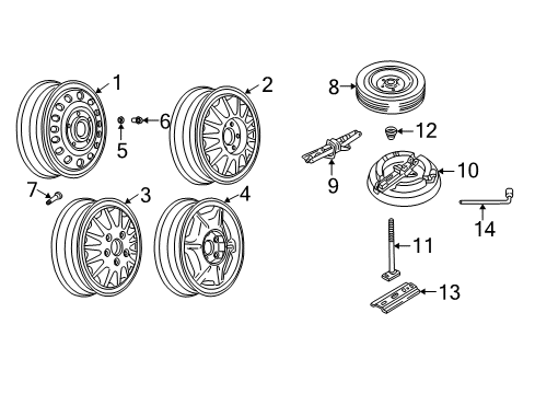 1999 Buick Regal Wheel Rim, 15X6 Diagram for 9592345