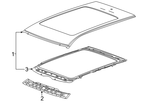 2016 Cadillac SRX Roof & Components Diagram 1 - Thumbnail