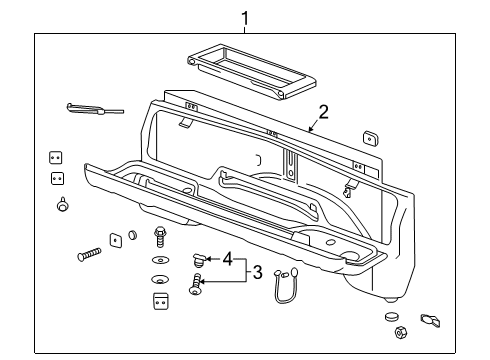 2022 Chevy Silverado 1500 LTD Exterior Trim - Pick Up Box Diagram 13 - Thumbnail