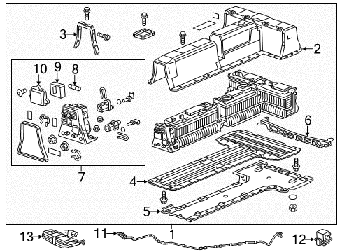 2013 Chevy Volt Cable,Battery Positive & Negative (300 V) Diagram for 23432013