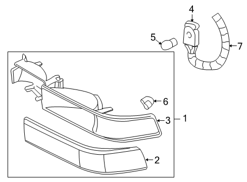 1999 Chevy Blazer Park & Signal Lamps Diagram 1 - Thumbnail