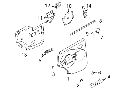 2008 Chevy Aveo5 Interior Trim - Rear Door Diagram