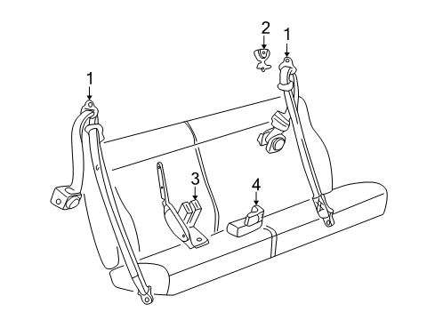 2005 Chevy Blazer Belt Kit,Rear Seat Center (Retractor Side) *M/D Pewt*Pewter Diagram for 89023948