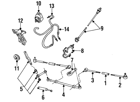 1994 Cadillac Fleetwood Rod Kit,Steering Linkage Relay Diagram for 26059132