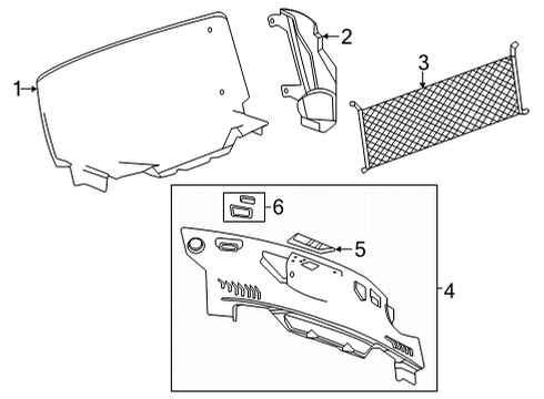 2020 Chevy Corvette PANEL ASM-R/END TR CVR *BLACK Diagram for 84921434