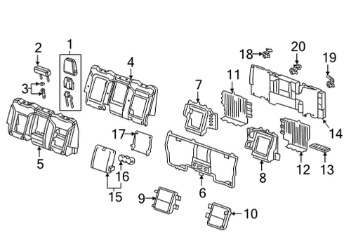 2023 GMC Sierra 2500 HD Rear Seat Components Diagram 3 - Thumbnail