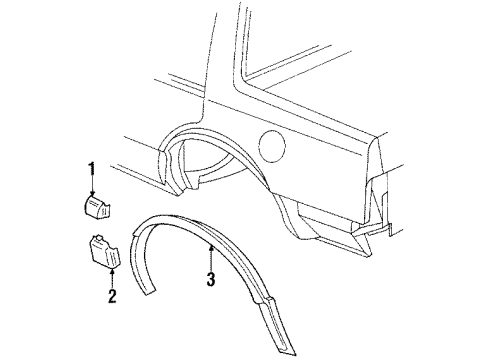 1987 Buick Electra Quarter Panel Glass, Exterior Trim, Trim Diagram 1 - Thumbnail