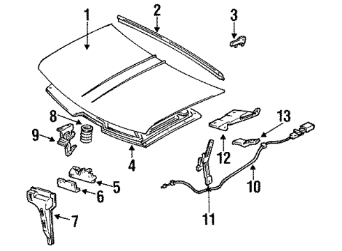 1992 Chevy Blazer Hood & Components, Body Diagram