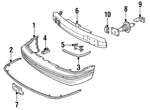 1993 Chevy Caprice Front Bumper Cover (Primed) Diagram for 10214403