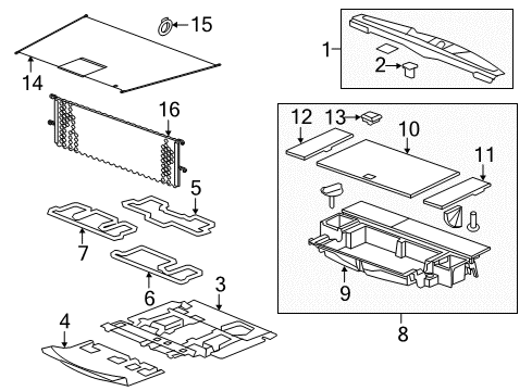 2009 GMC Acadia Third-Row One-Piece Carpeted Floor Mat in Black Diagram for 20908556