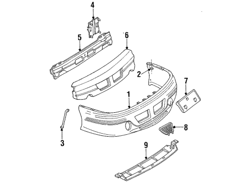 1994 Pontiac Trans Sport Deflector, Radiator Air Lower Diagram for 10222831