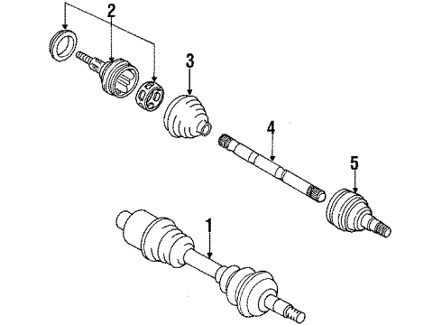 1995 Chevy Beretta Front Wheel Drive Shaft Kit Diagram for 26018514