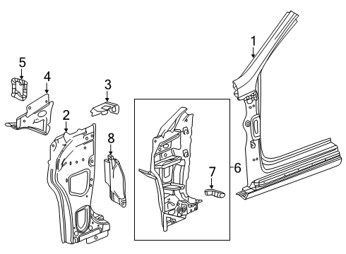 2020 Buick Regal TourX Hinge Pillar Diagram