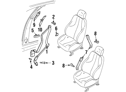 1998 Oldsmobile Cutlass Belt Kit,Driver Seat(Retractor Side) Gray Diagram for 12457303