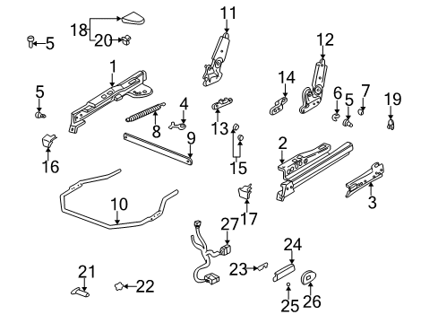 2001 Buick LeSabre BRACKET, Front Seat Adjuster Diagram for 16814646