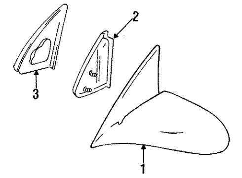 1999 Chevy Metro Mirror Asm,Rear View,L (On Esn) *Black Diagram for 30014015