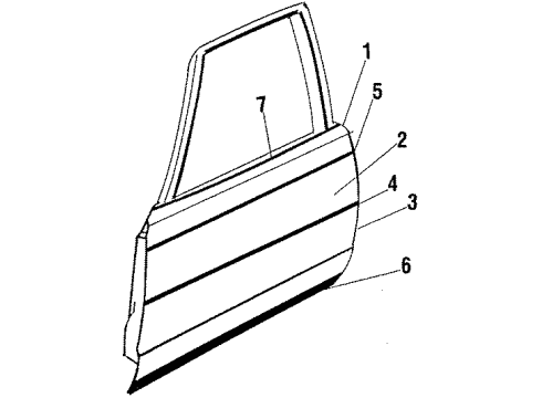 1987 Buick Regal Molding,Front Side Door Edge Guard Diagram for 20606432