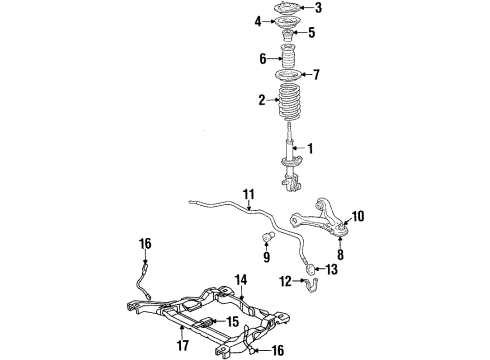 1985 Chevy Citation II Front Suspension, Control Arm, Stabilizer Bar Diagram 2 - Thumbnail