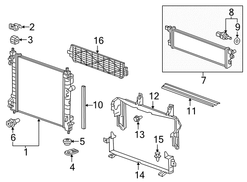 2015 Chevy Spark EV Bracket, Radiator Upper Diagram for 95142870