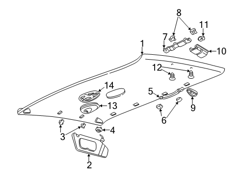 2003 Chevy Malibu Interior Trim - Roof Diagram