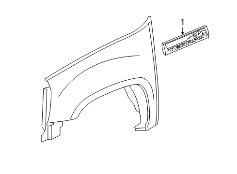 2012 GMC Sierra 1500 Exterior Trim - Fender Diagram