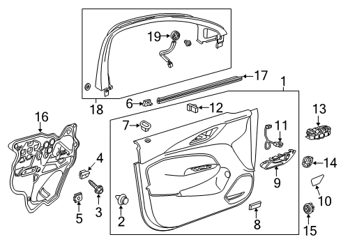 2020 Buick Regal Sportback Trim Assembly, Front S/D *Black K Diagram for 39138275