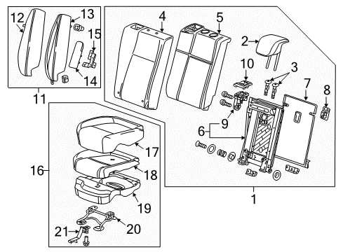 2022 Buick Encore Panel Assembly, Rear Seat Back Diagram for 39070695