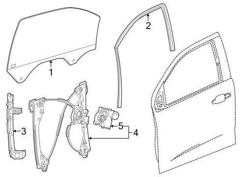 2023 GMC Canyon Glass - Front Door Diagram