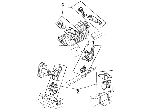 1993 Cadillac Allante Engine & Trans Mounting Diagram