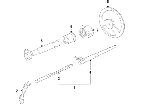 2010 GMC Savana 2500 Steering Column & Wheel, Shroud, Switches & Levers Diagram 2 - Thumbnail