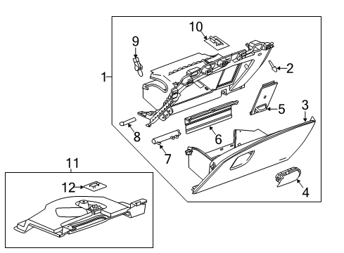 2020 Buick Envision Insulator Assembly, Instrument Panel Lower Trim Panel *Black Diagram for 84293187