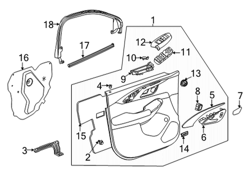 2021 Chevy Trailblazer TRIM ASM-FRT S/D *BLACK Diagram for 42800720