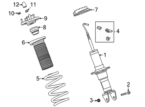 2023 Chevy Corvette Shocks & Components - Front Diagram 3 - Thumbnail